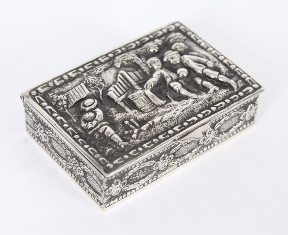 Antique Spanish Silver Pill Snuff Box Circa 1900