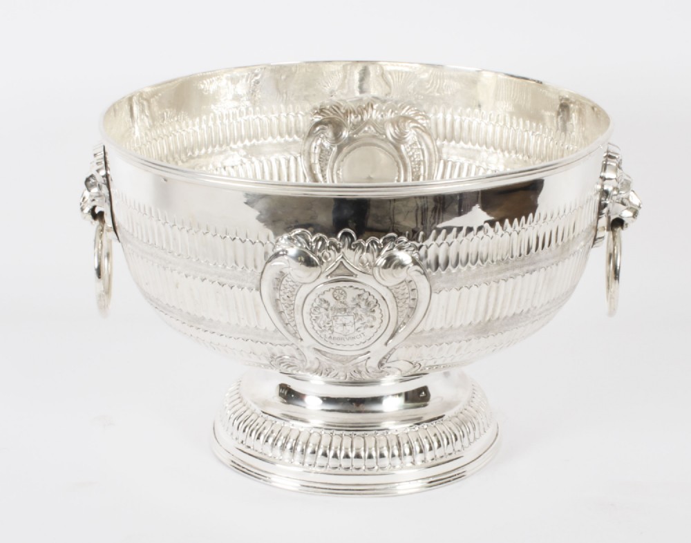 Antique Victorian Silver Plate on Copper Punch Bowl / wine Cooler 19th C