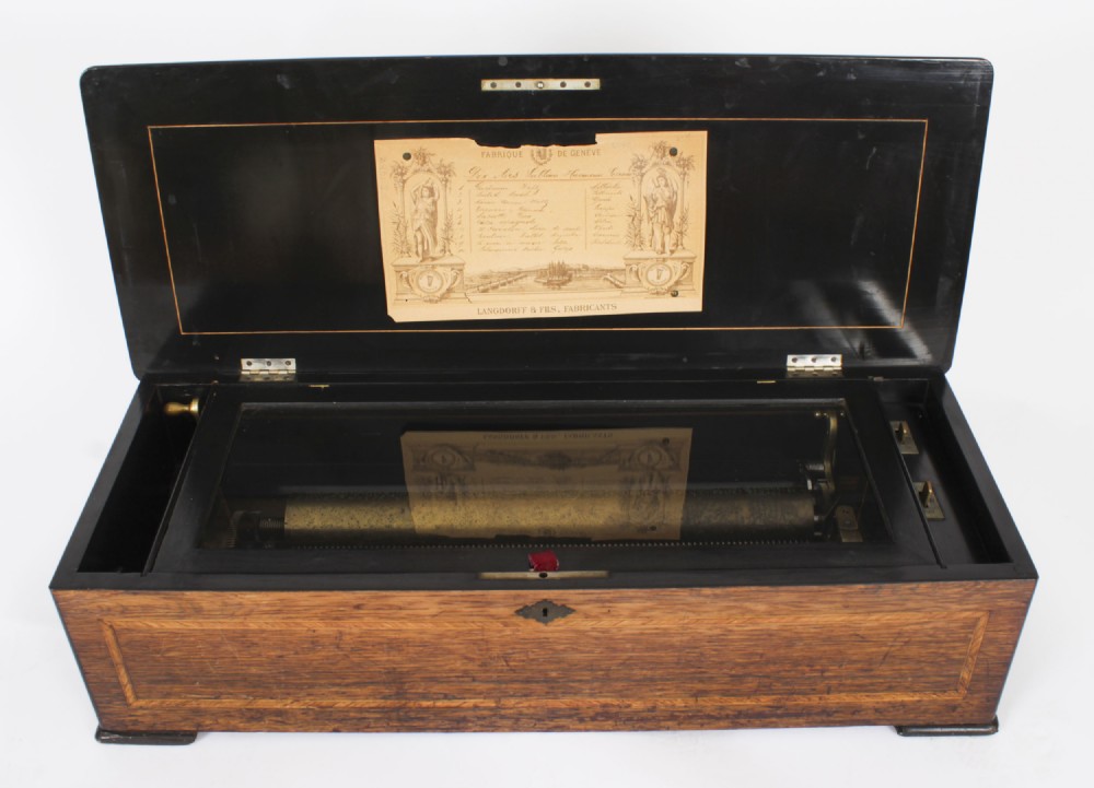 Antique Swiss 10 Air Musical Box Langdorff & Fils 19th C