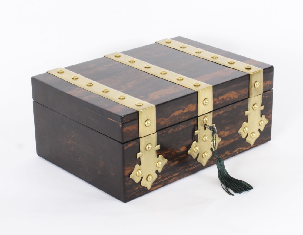 Antique Figured Coromandel Brass Box / Casket 19th Century