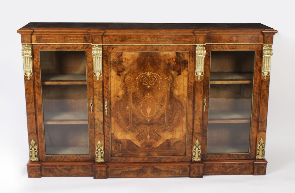 Antique Victorian Burr Walnut Credenza c.1860 19th C
