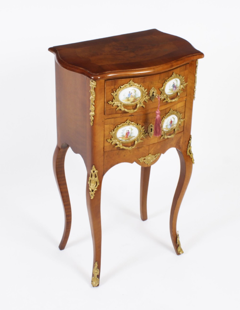Antique Louis Revival Burr Walnut & Ormolu Mounted Chest 19th Century
