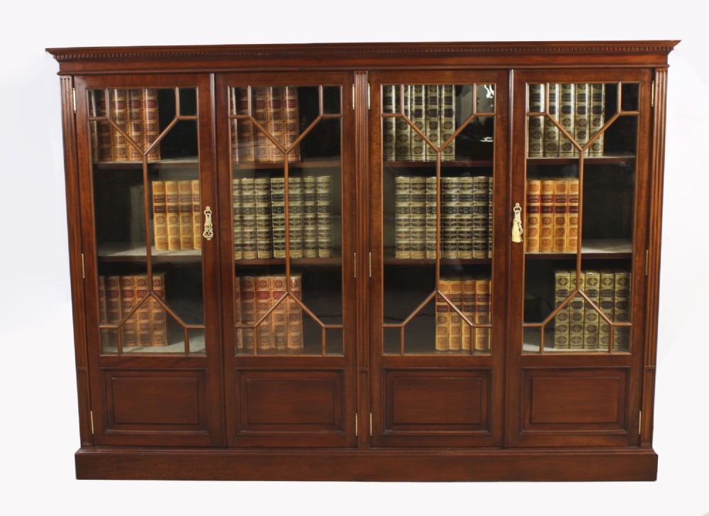 Antique English Edwardian Mahogany Library Bookcase Circa1900