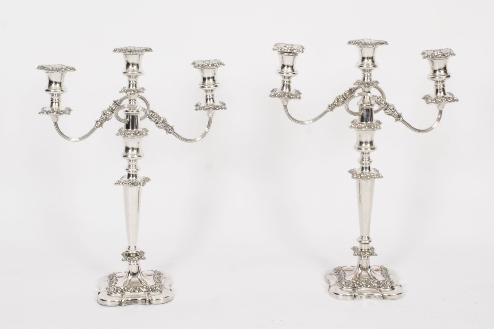 Antique Pair Three Light Candelabra by Stevenson & Law Circa 1920
