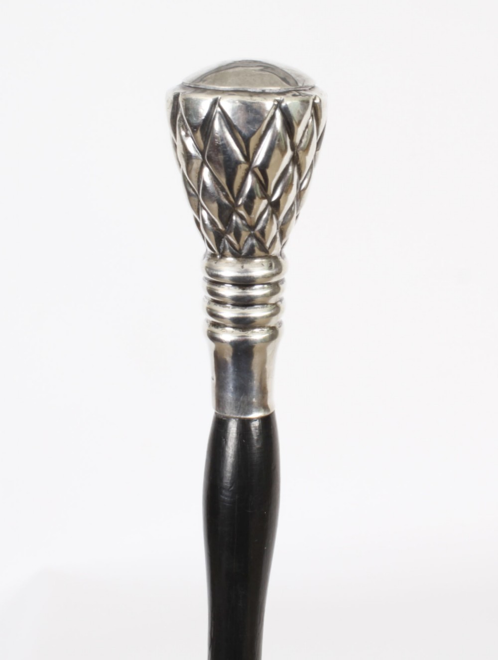 Antique French Silver Walking Cane Stick 19th Century
