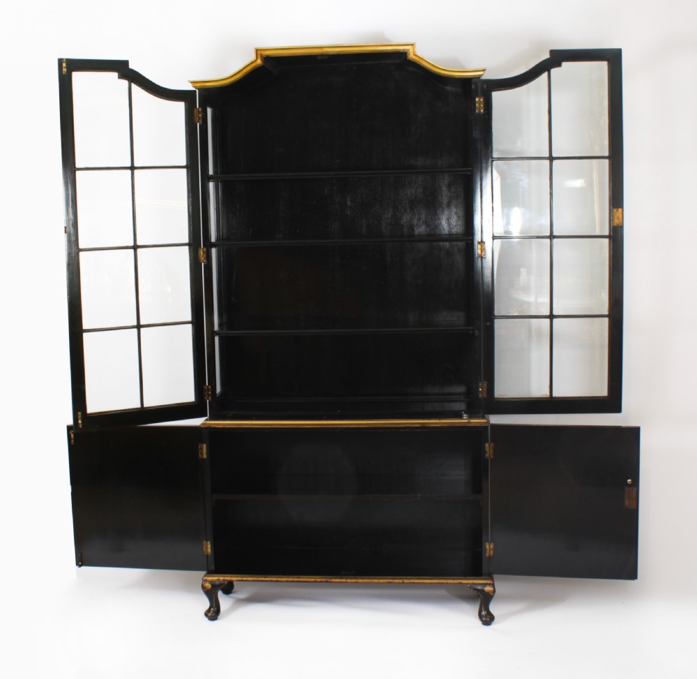 Antique Japanese Revival Black Lacquered Display Cabinet Circa1900 View XIV
