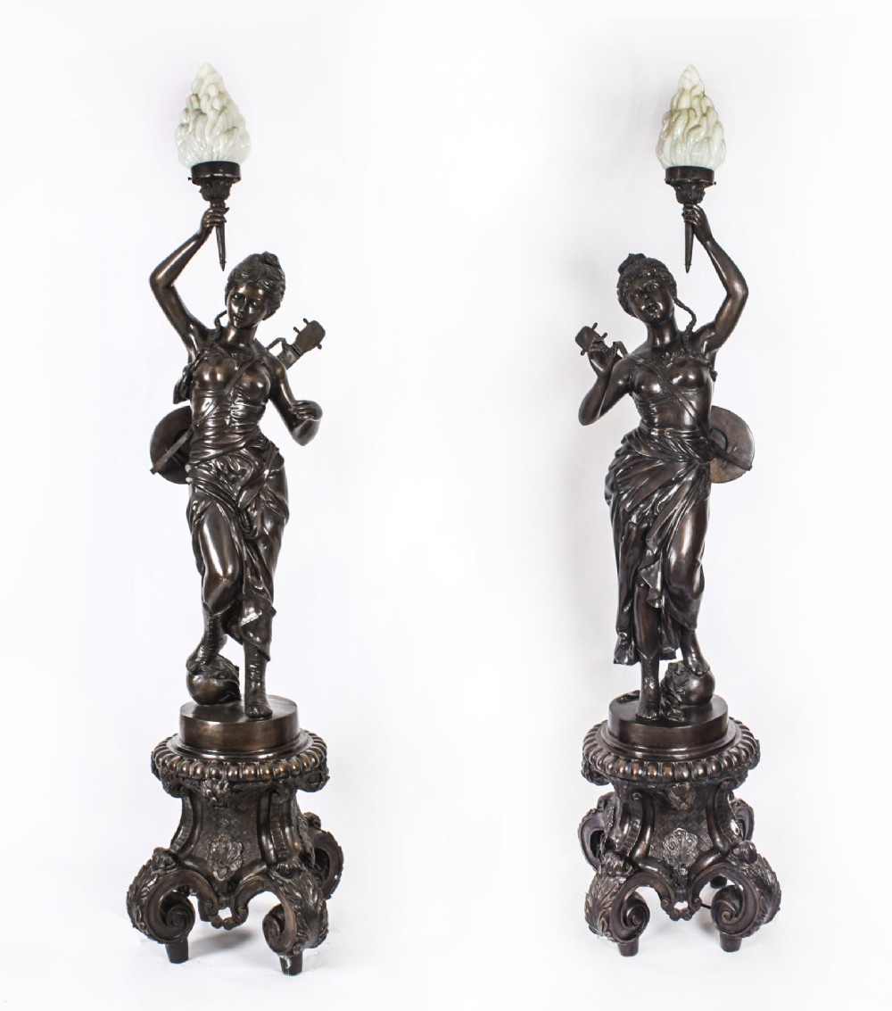Antique Monumental Pair 202cm 6ft6