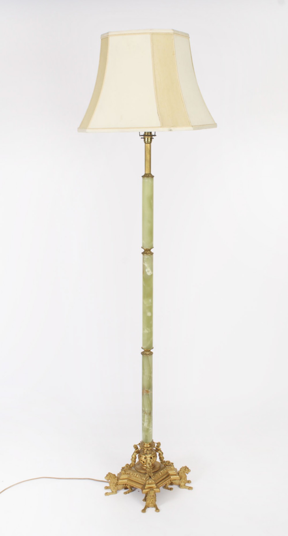 Antique Edwadian Onyx and Ormolu Floor Standard Lamp circa 1900