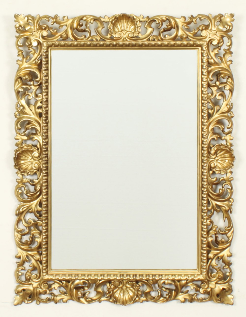 Antique Italian Giltwood Florentine Overmantle Mirror 19th Century 83 x 61cm