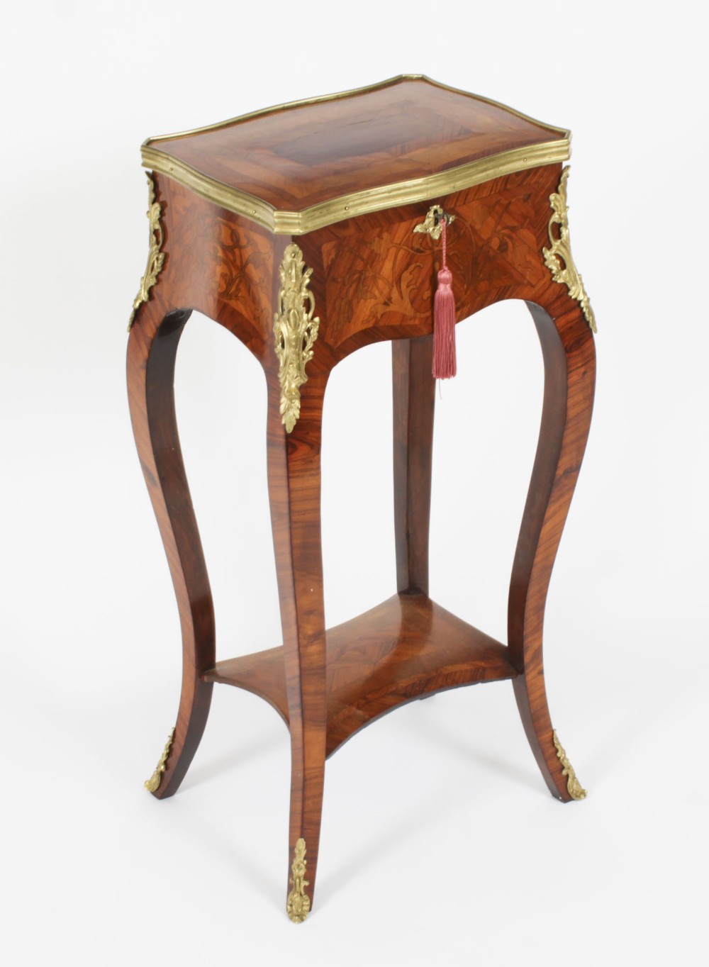 Antique French Parquetry & Marquetry Occasional Table Casket 19th C