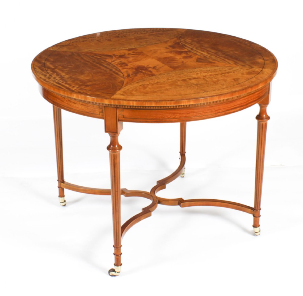 Antique Sheraton Revival Satinwood Centre Occasional Table Circa 1900