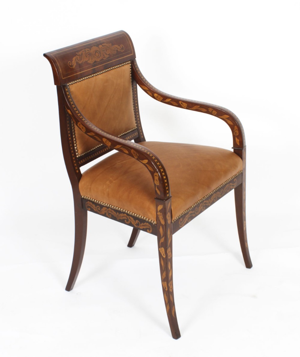 Antique Dutch Marquetry Armchair C1840 19th Century