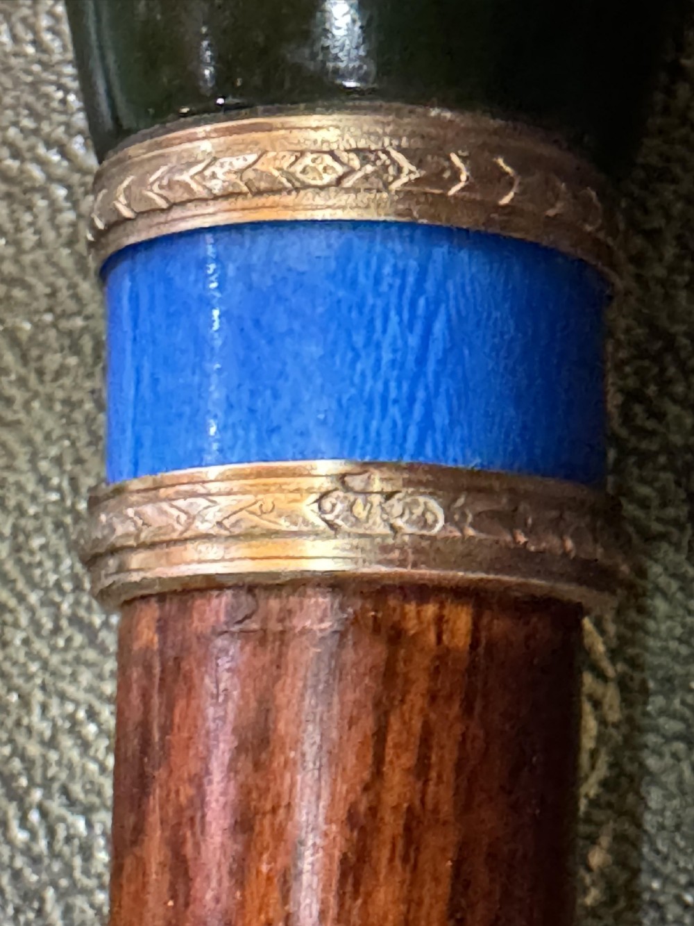 Antique Russian Silver Gilt & Jade Enamel Walking Stick Cane 19th Century 92cm-36 inch View VIII