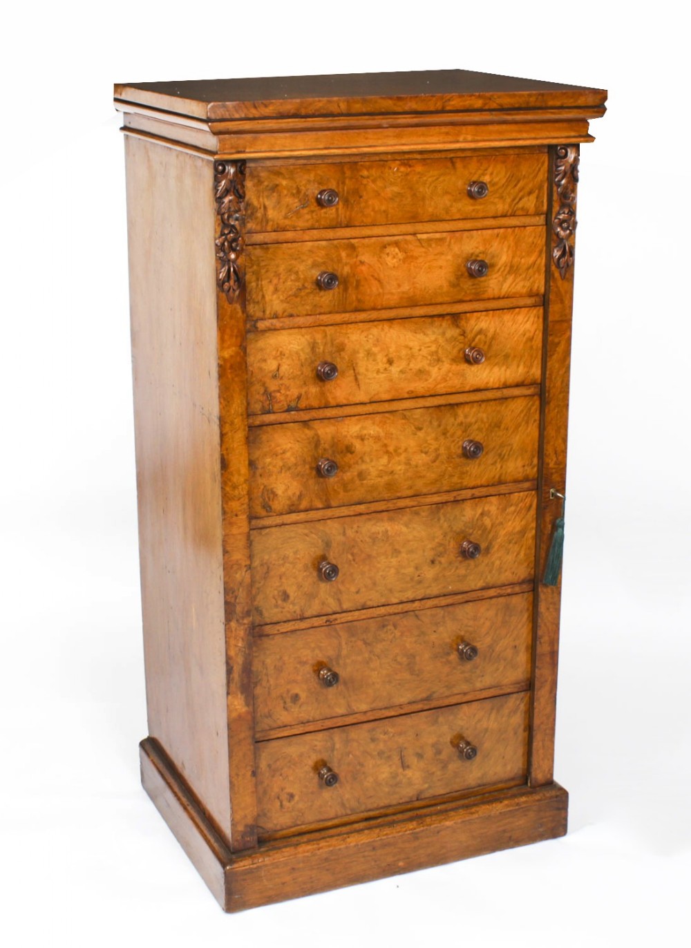 Antique Victorian Pollard Oak Wellington Chest by Edwards & Roberts 19th C