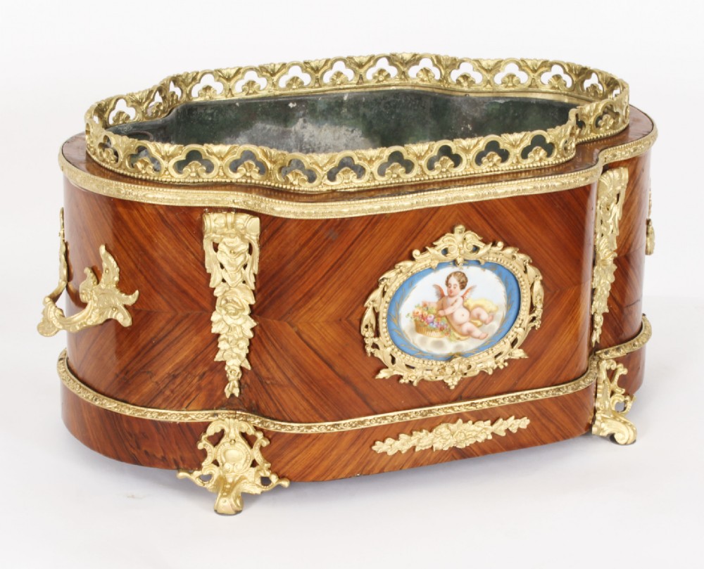 Antique French Sevres Porcelain Ormolu Mounted Planter Jardiniere 19th Century