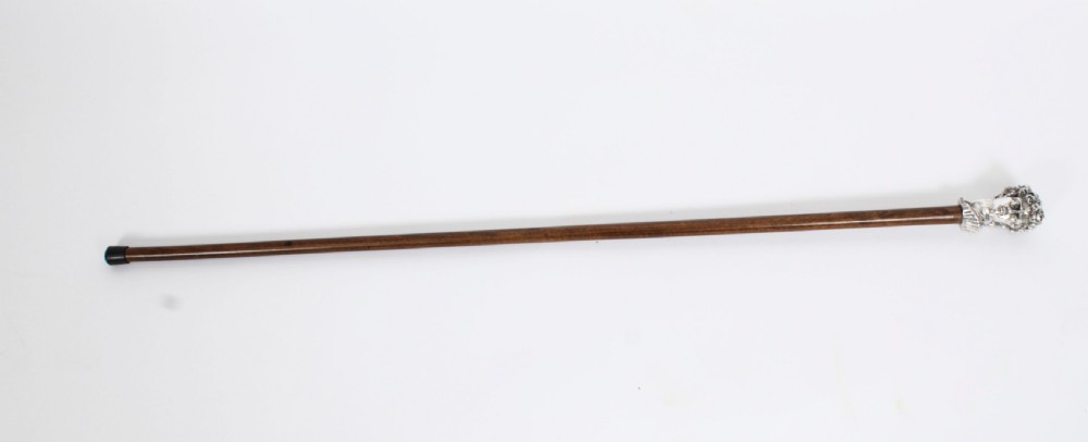 Antique Italian Cast 800 Silver Romanesque walking stick 19th C 103cmx41inch View VIII