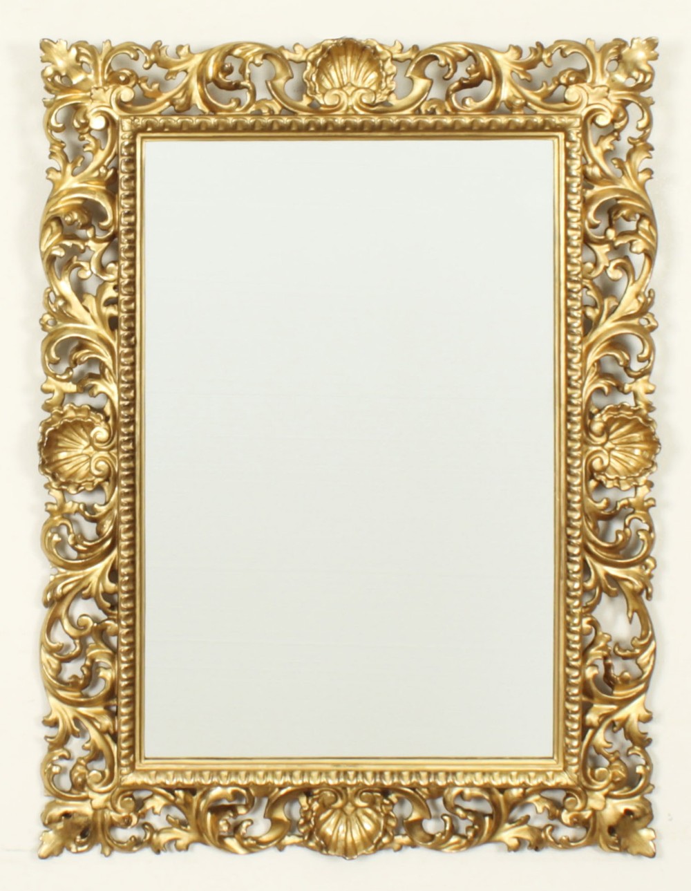 Antique Italian Giltwood Florentine Overmantle Mirror 19th Century 83 x 61cm