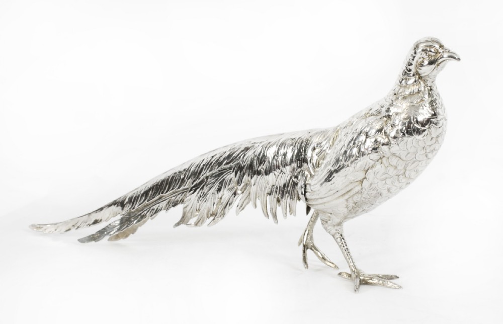 Antique Continental 800 Silver Pheasant 19th Century