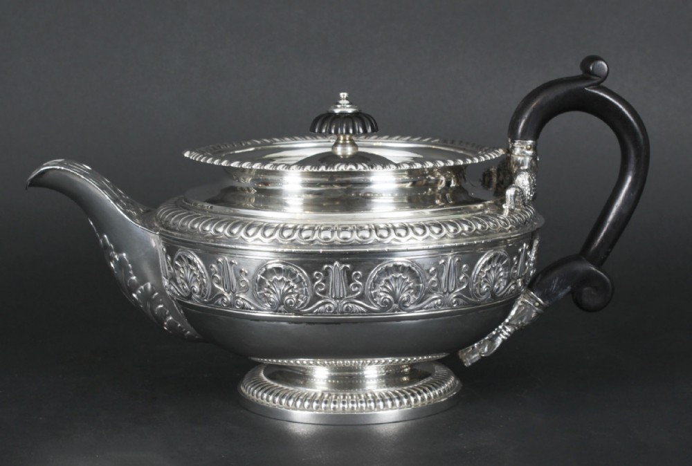 Antique Rare Georgian Sterling Silver Teapot by Paul Storr 1812 19th Century