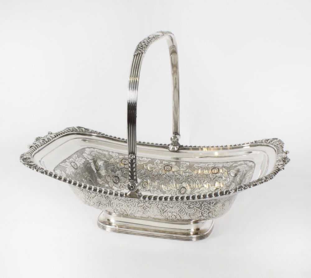 Antique George III Old Sheffield Silver on Copper Basket Circa 1810