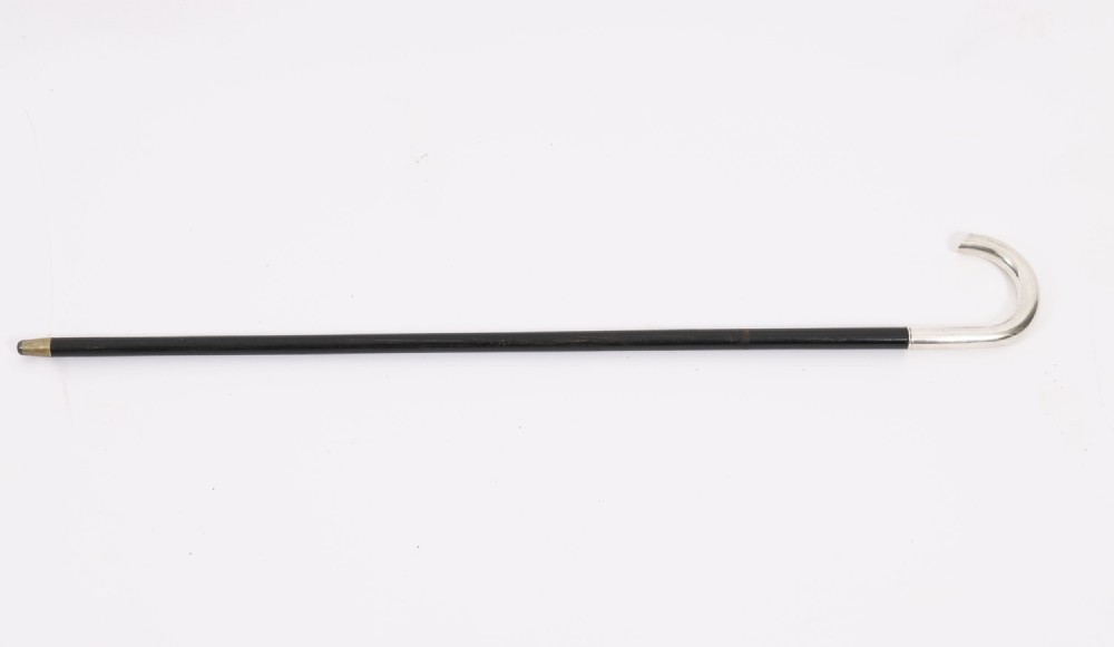 Antique Russian Silver Crook Handle Walking Stick Cane 89cm 35 Inches19th C