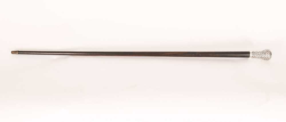 Antique English Boxer Dogs Head Walking Cane Stick Dated 1900 92cm / 36'