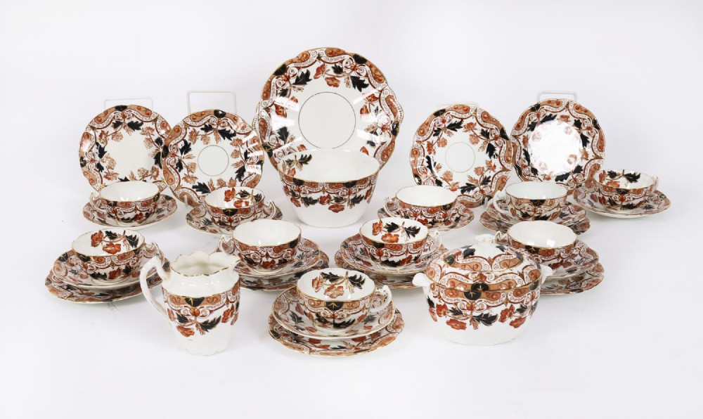 Antique Clifton China 34 piece Tea Set By Wildblood, Heath Longton 1889-99