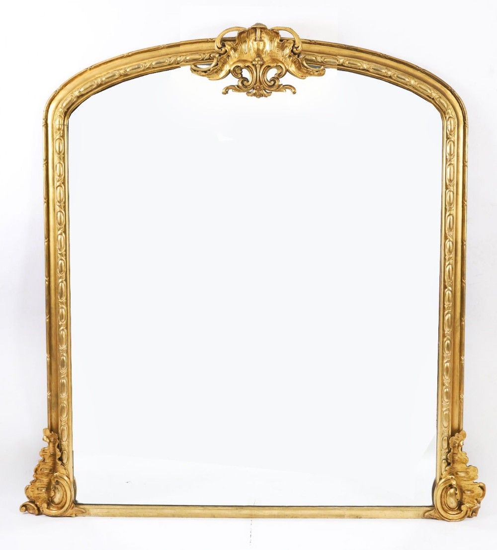 Antique Large Victorian Giltwood Wall Mirror c.1860 168x160cm 19th C