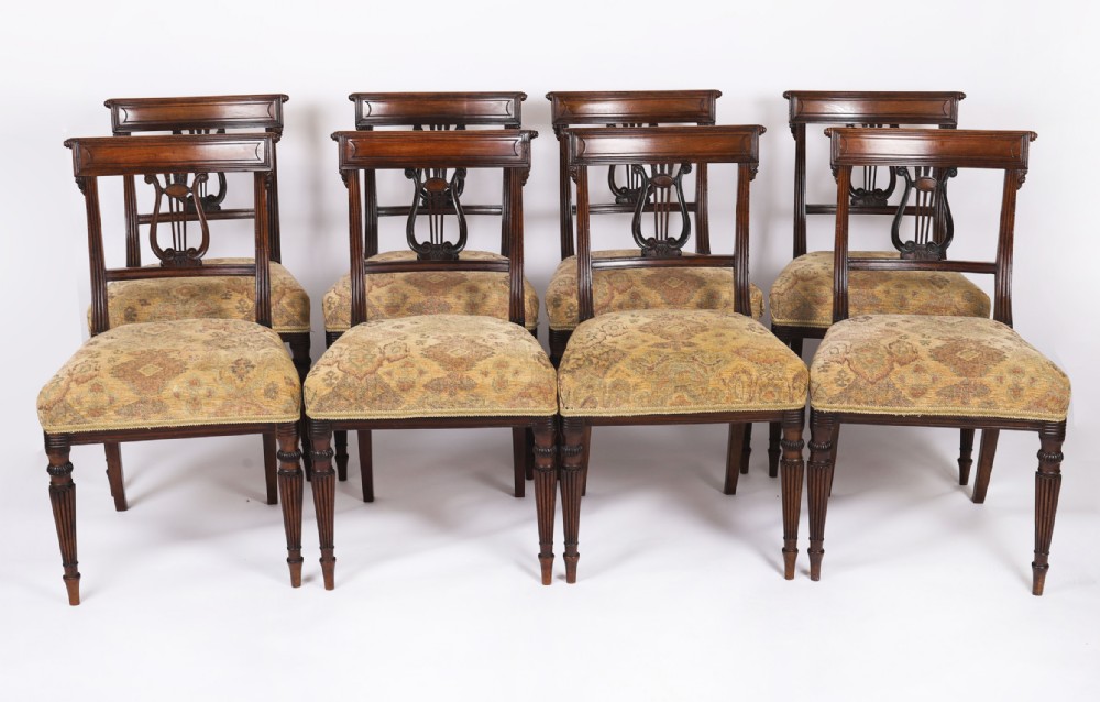 Antique Set 8 Regency Period Scottish Dining Chairs C1820 19th Century