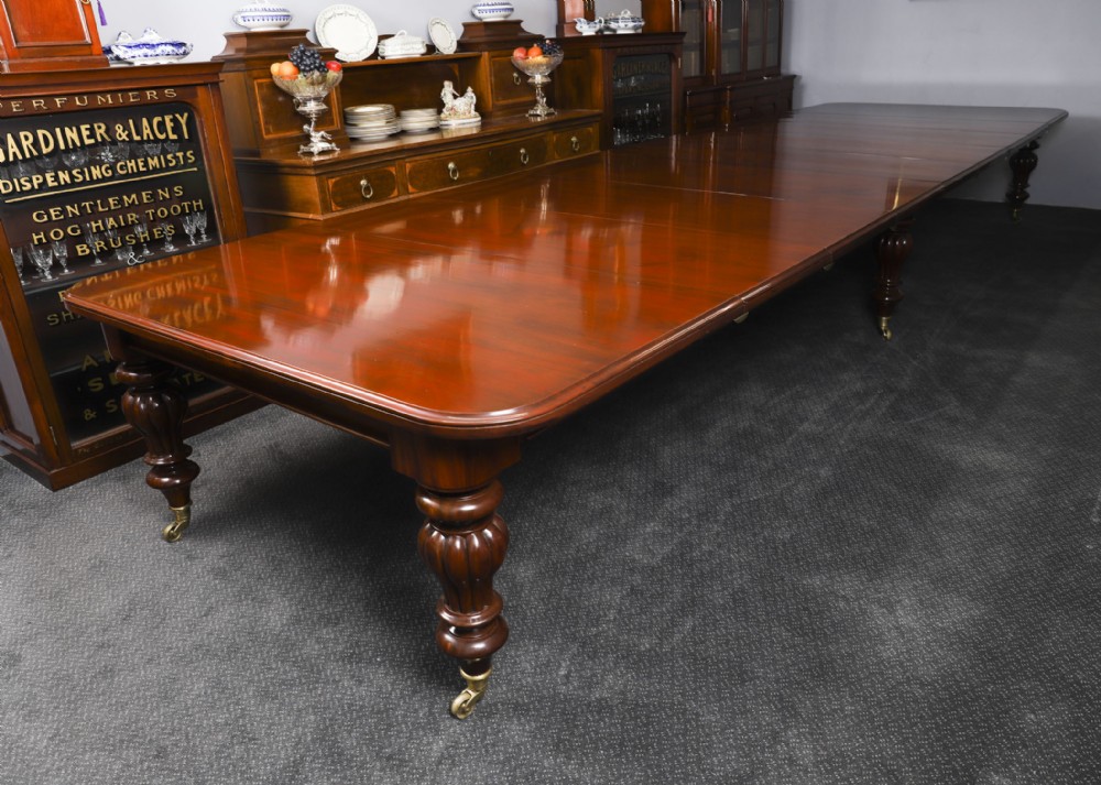 Antique 19ft William IV Flame Mahogany Extending Dining Table C1830 19th C
