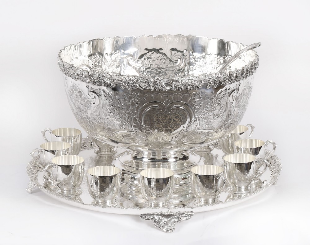 Antique English Punch Bowl Set / Wine Champagne cooler Circa 1920