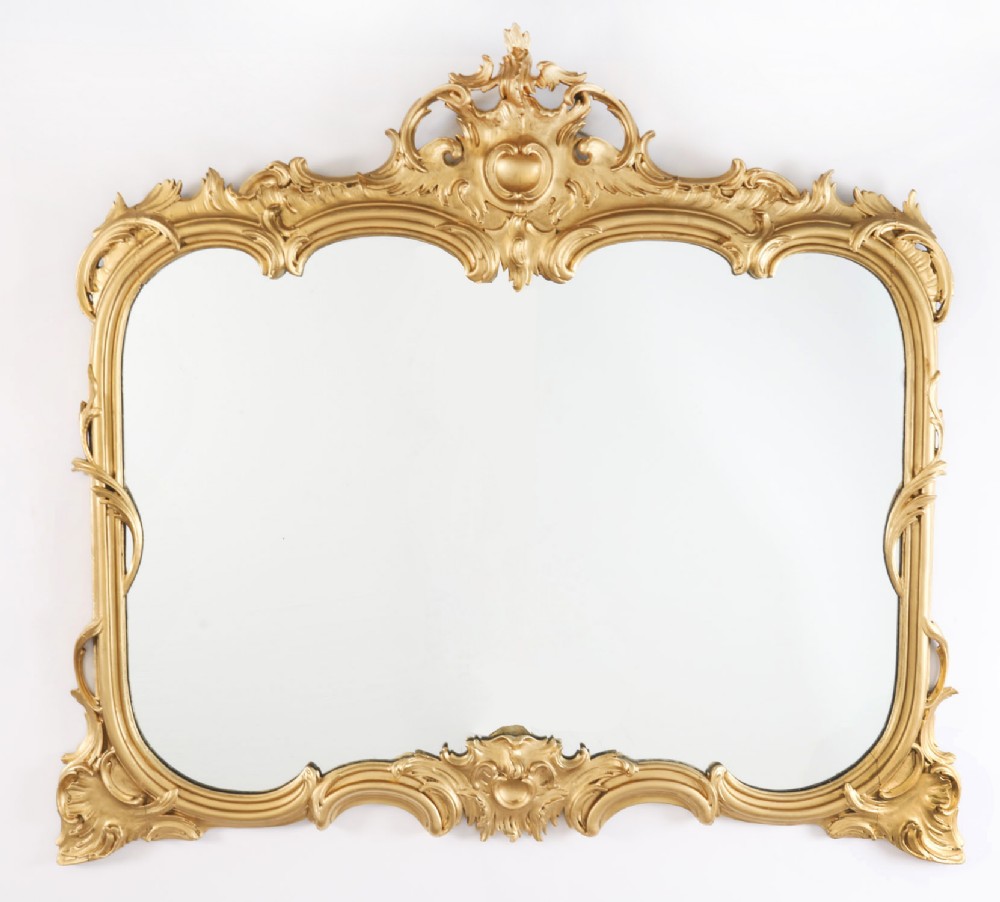 Antique George III Revival Giltwood Mirror 19th Century 100x102cm