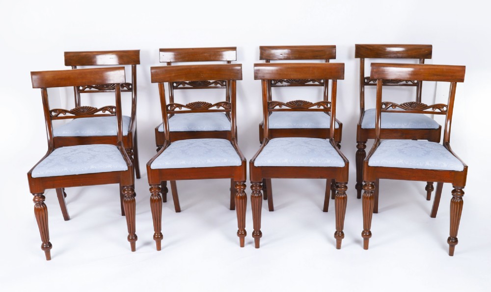 Antique Regency Revival Bar Back Dining Chairs Circa 1900