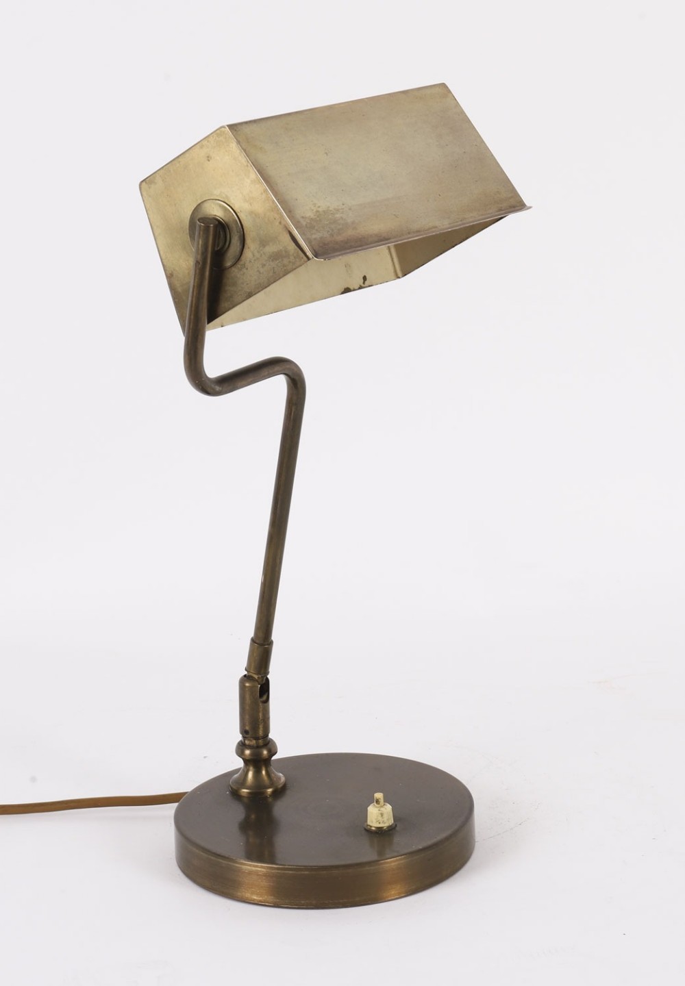Antique Swedish Art Deco Articulated Brass Bankers Lamp Desk Lamp 20th C