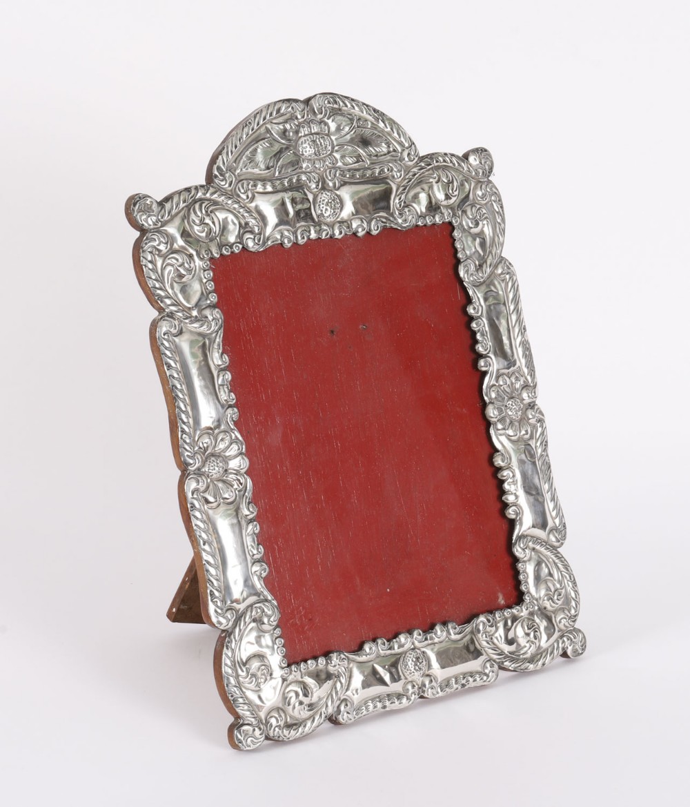 Antique 925 Silver Photo Frame Late 19th c 24x17cm photo size