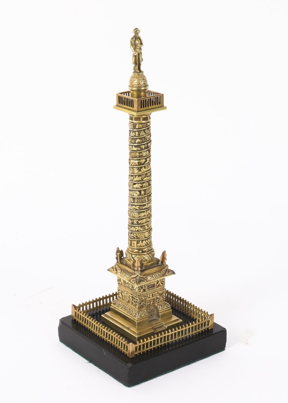 Antique French Grand Tour Ormolu Bronze Model of Vendome Column 19thC