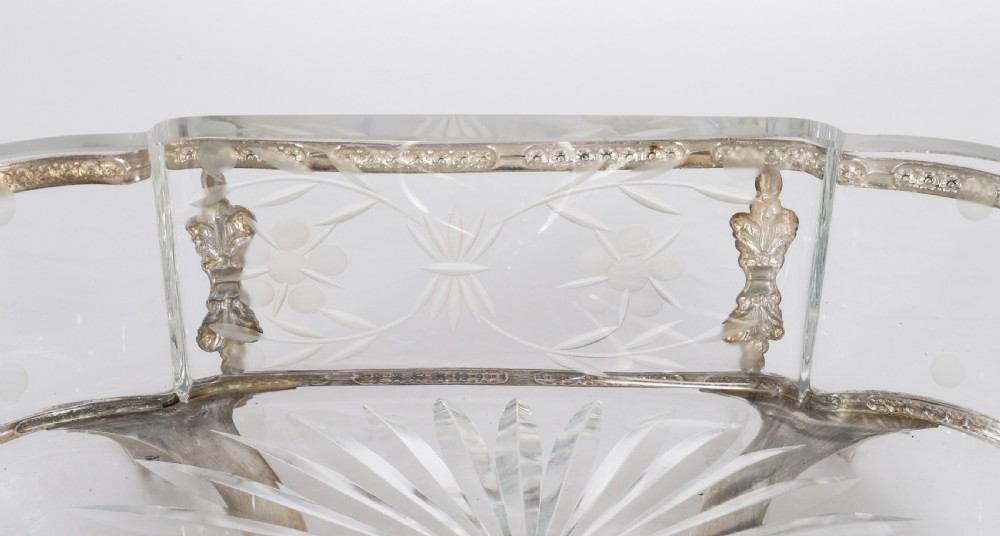Antique Pair French Silver Plated Louis Revival Cut Crystal Centrepieces c.1860 View XV