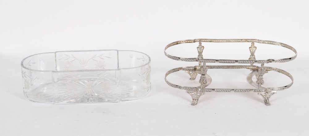 Antique Pair French Silver Plated Louis Revival Cut Crystal Centrepieces c.1860 View XVIII