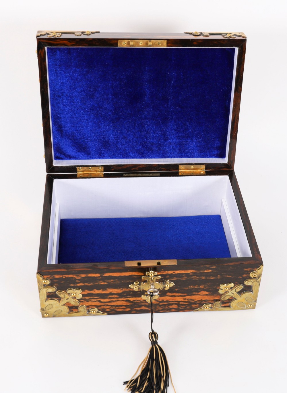 Antique Figured Coromandel Jewellery Casket by Toulmin & Gale 19th Century View XVI