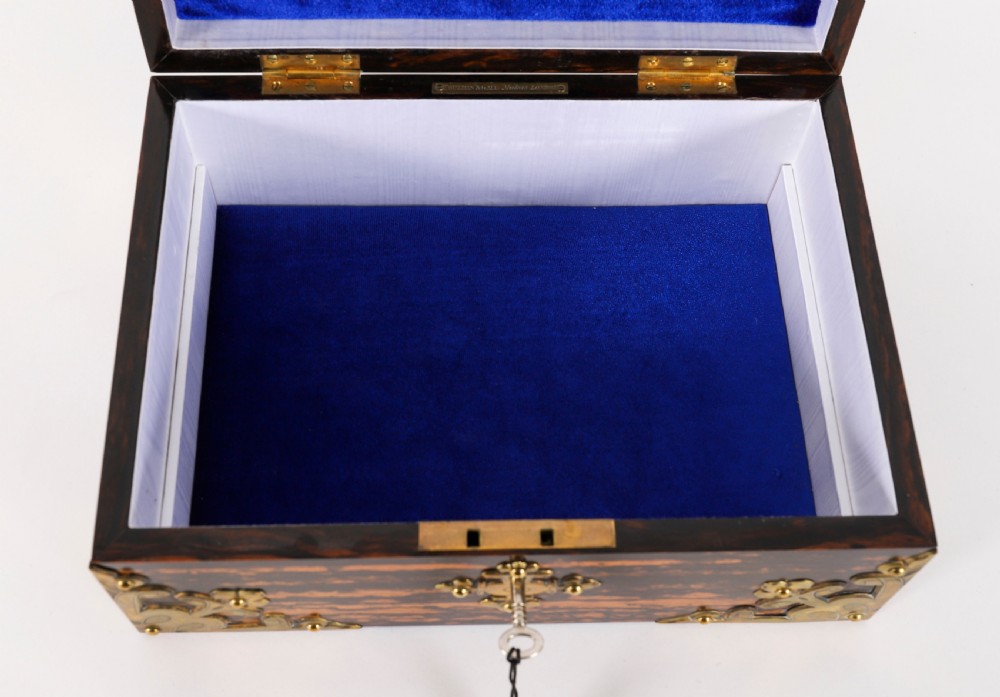 Antique Figured Coromandel Jewellery Casket by Toulmin & Gale 19th Century View XVII