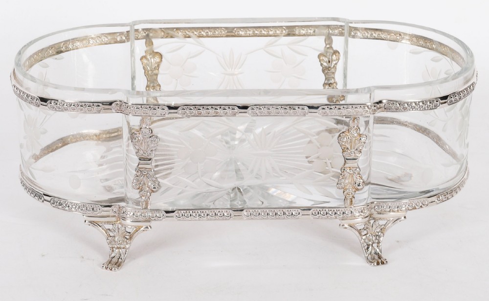 Antique French Louis Revival Silver Plated Cut Crystal Centrepiece Circa 1860 View XIV