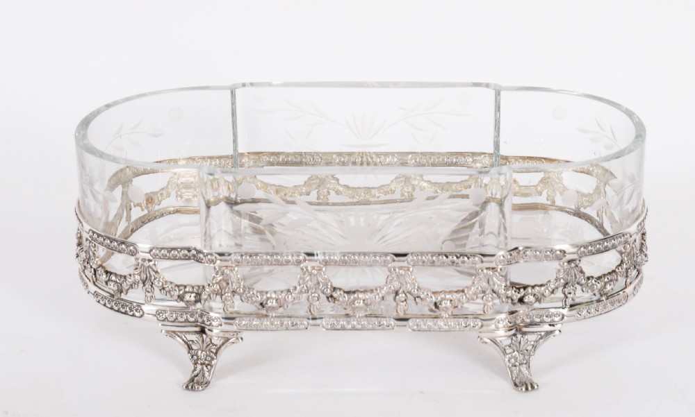 Antique French Silver Plated Louis Revival Cut Crystal Centrepiece c.1860 View V