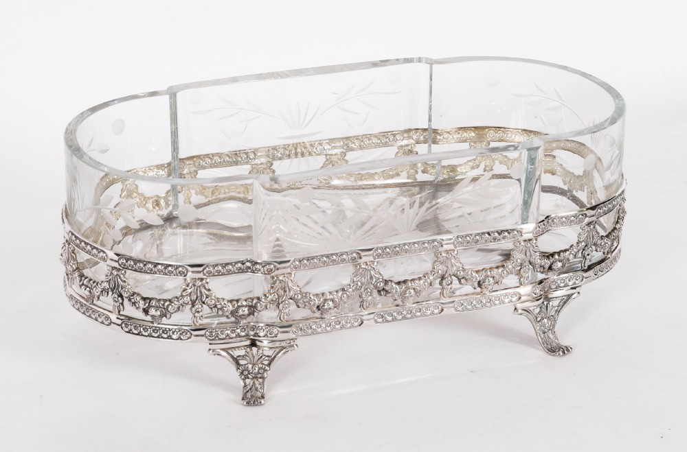 Antique French Silver Plated Louis Revival Cut Crystal Centrepiece c.1860 View VIII