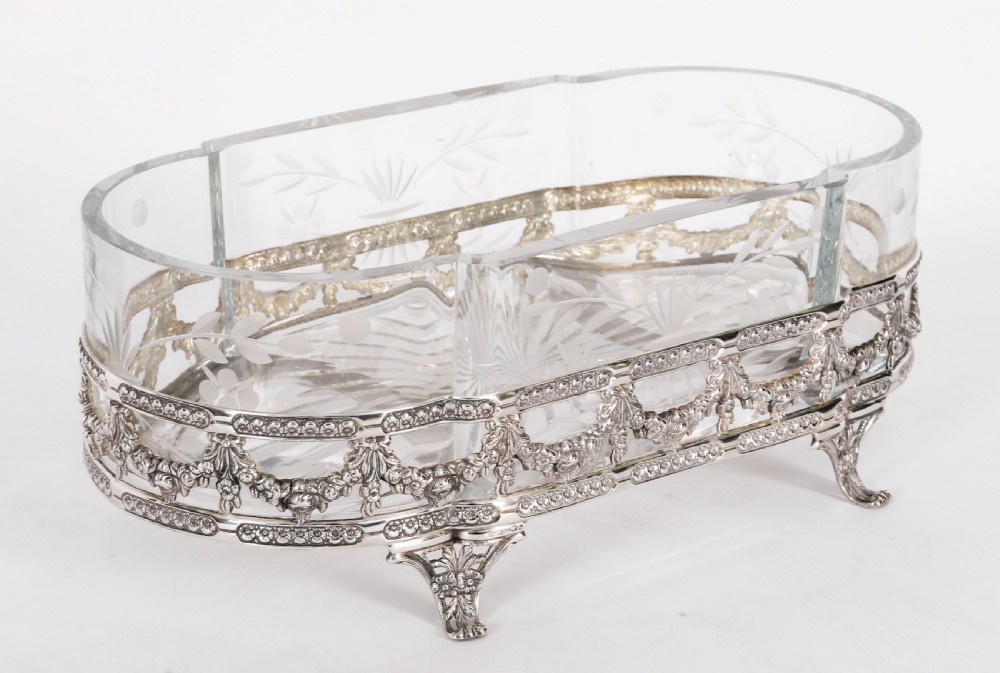 Antique French Silver Plated Louis Revival Cut Crystal Centrepiece c.1860 View IX