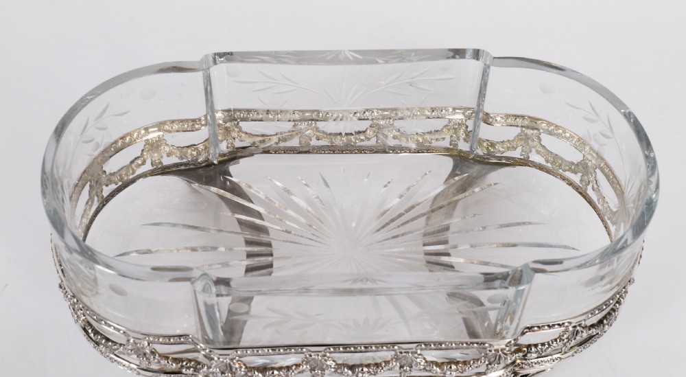 Antique French Silver Plated Louis Revival Cut Crystal Centrepiece c.1860 View X