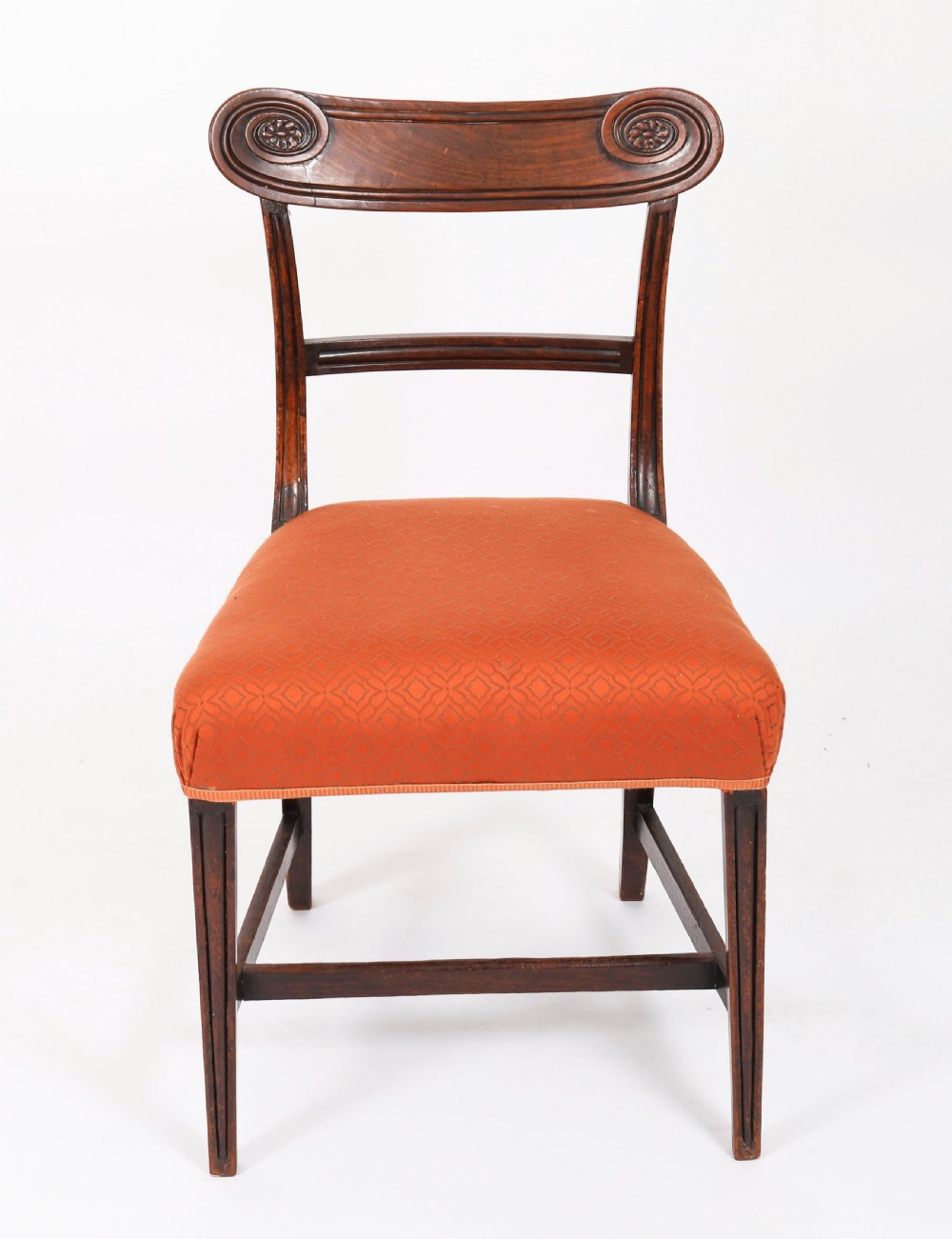 Antique Set Four English Regency Mahogany Dining Chairs Circa 1820 View III