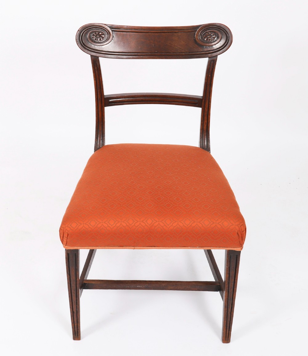 Antique Set Four English Regency Mahogany Dining Chairs Circa 1820 View X