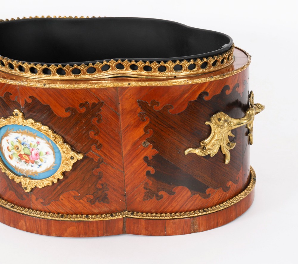 Antique French Sevres Porcelain Ormolu Mounted Planter Jardiniere 19th Century View V