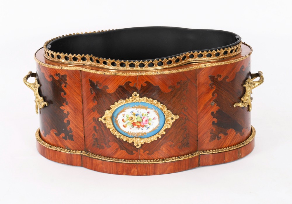 Antique French Sevres Porcelain Ormolu Mounted Planter Jardiniere 19th Century View VIII