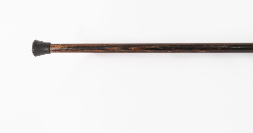 Antique Bulldog Bronze Handled Walking Stick Cane 19thC 92cm 3ft View V